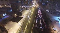 Архангельская ёлка из автомобилей побила рекорд России