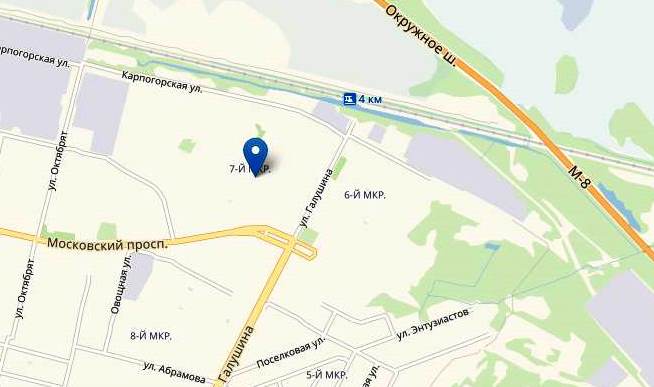 майская горка архангельск на карте