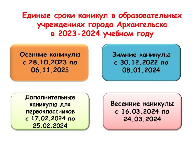 Учебный год 2023-2024 каникулы для школьников. Каникулы 2023-2024 для школьников в Архангельске. Сроки каникул в 2023-2024 учебном году. Каникулы на 2024 учебный год для школьников. Каникулы первоклассников 2023 году